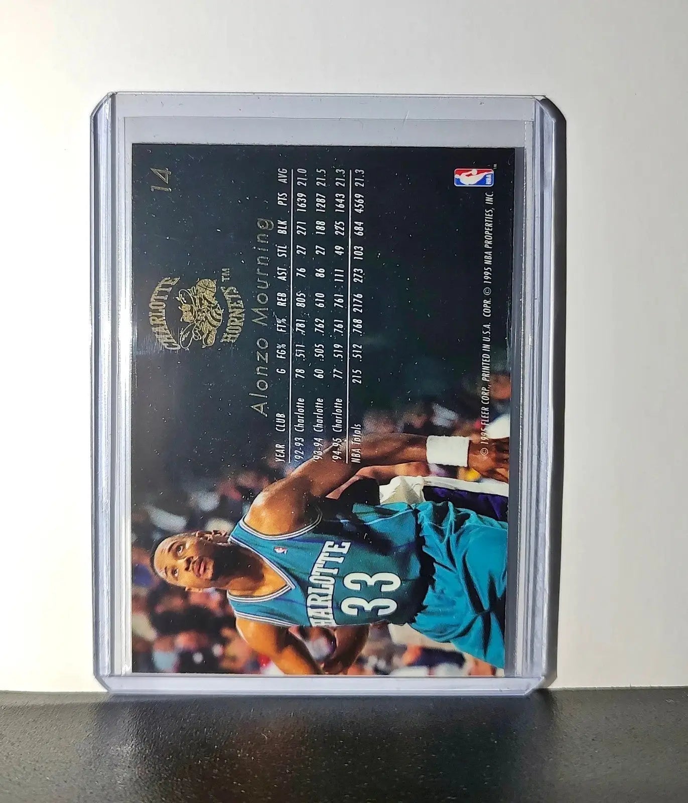 Alonzo Mourning 1995-96 Flair NBA #14 Card Charlotte Hornets