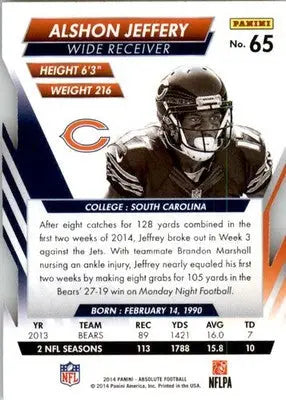 Alshon Jeffery - 2014 Panini Absolute - #65 - Retail Football - Football Card Single