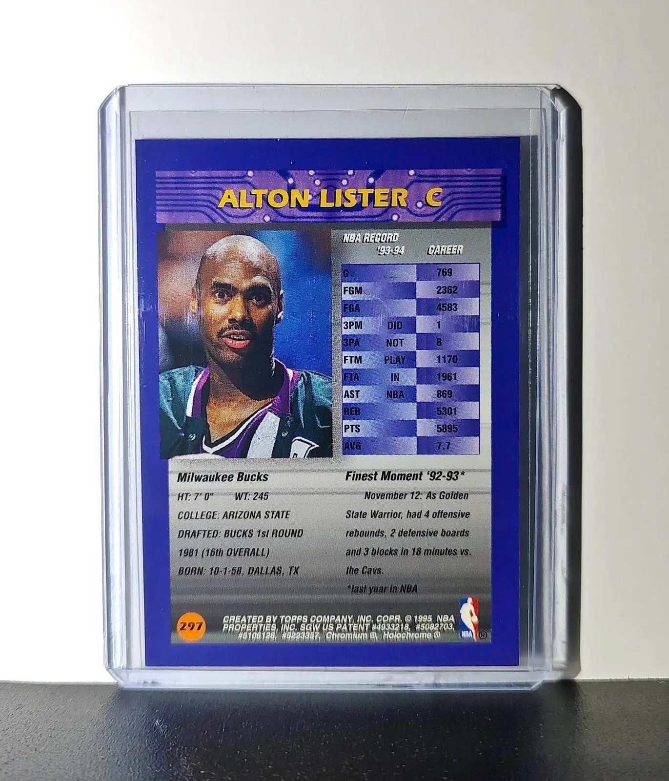 Alton Lister 1994-95 Topps Finest #297 Basketball Card - Basketball Card Single