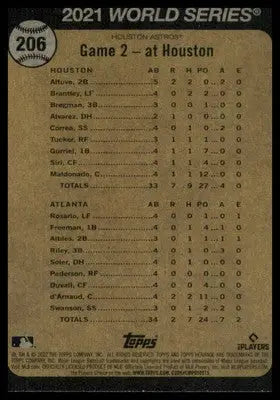 Altuve Hits Historic 22nd Postseason HR 2022 Topps Heritage #206 Houston Astros - Baseball Card Single