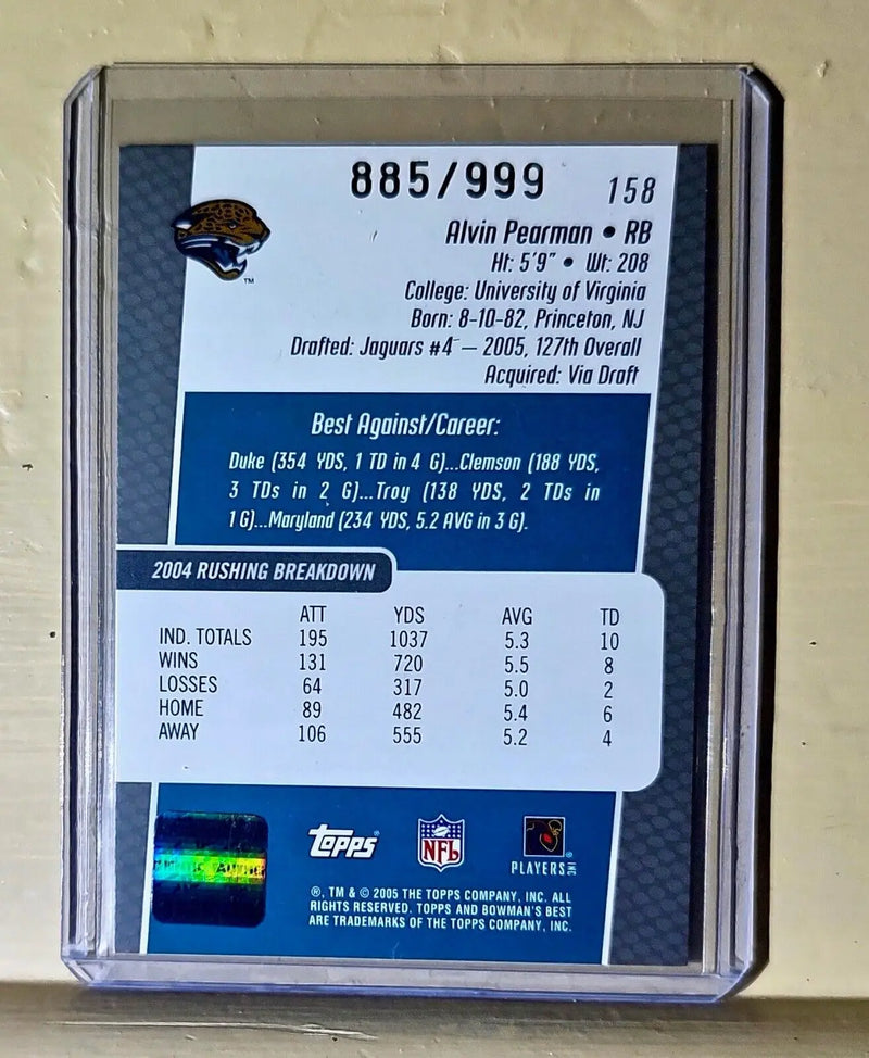 Alvin Pearman 2005 Topps Bowmans Best Autographed NFL #158 Card #885/999 - Football Card Single