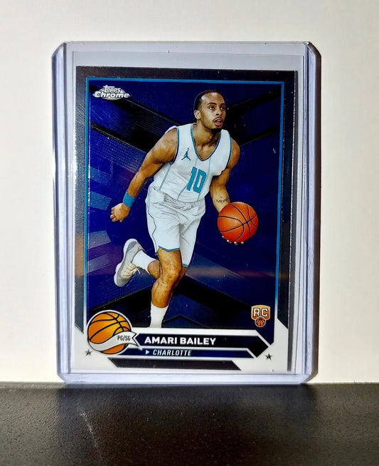 Amari Bailey 2023-24 Topps Chrome NBA #172 Rookie Card Charlotte Hornets - Basketball Card Single