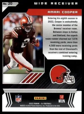 Amari Cooper 2022 Panini XR White 75/75 #20 Cleveland Browns Bookend - Football Card Single