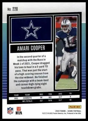 Amari Cooper 2022 Score #220 Dallas Cowboys - Football Card Single