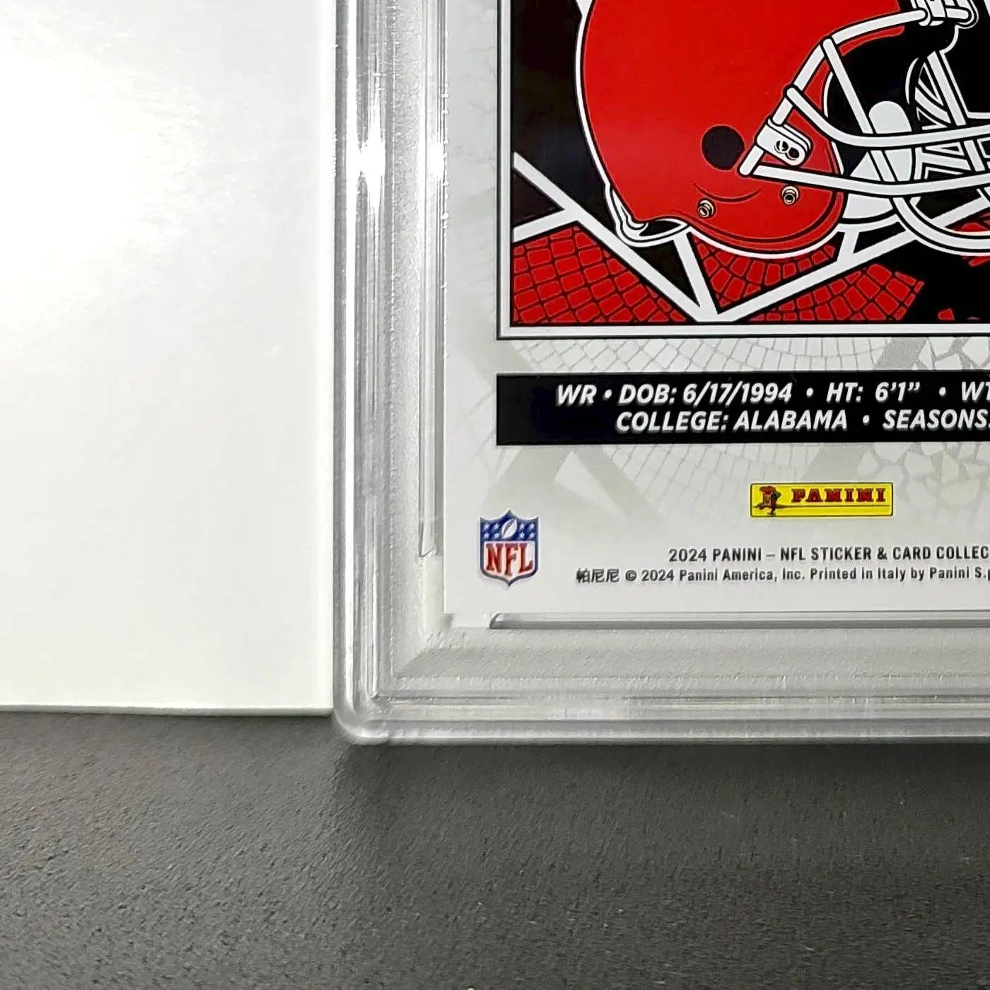 Amari Cooper 2024 Panini Sticker Collection 039/099 #16 Purple Foil PSA 8 NM-MT