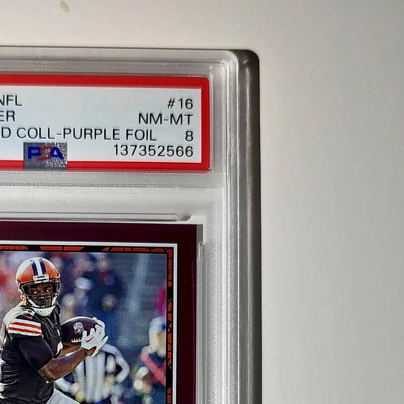 Amari Cooper 2024 Panini Sticker Collection 039/099 #16 Purple Foil PSA 8 NM-MT