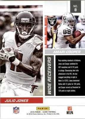 Amari Cooper / Julio Jones - 2016 Score - #8 - Reflections Football - Football Card Single