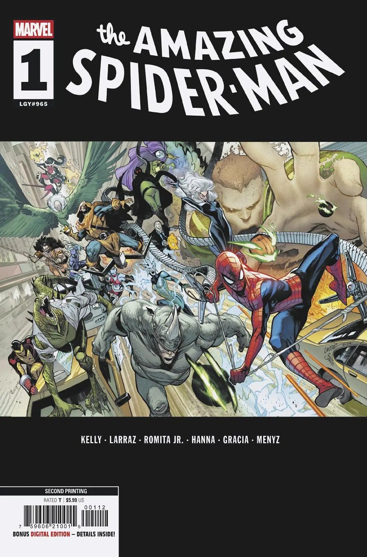Comic book cover of Amazing Spider-Man #1 Pepe Larraz 2nd Print Variant