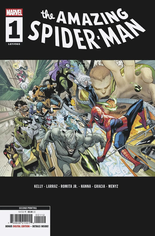 Comic book cover of Amazing Spider-Man #1 Pepe Larraz 2nd Print Variant