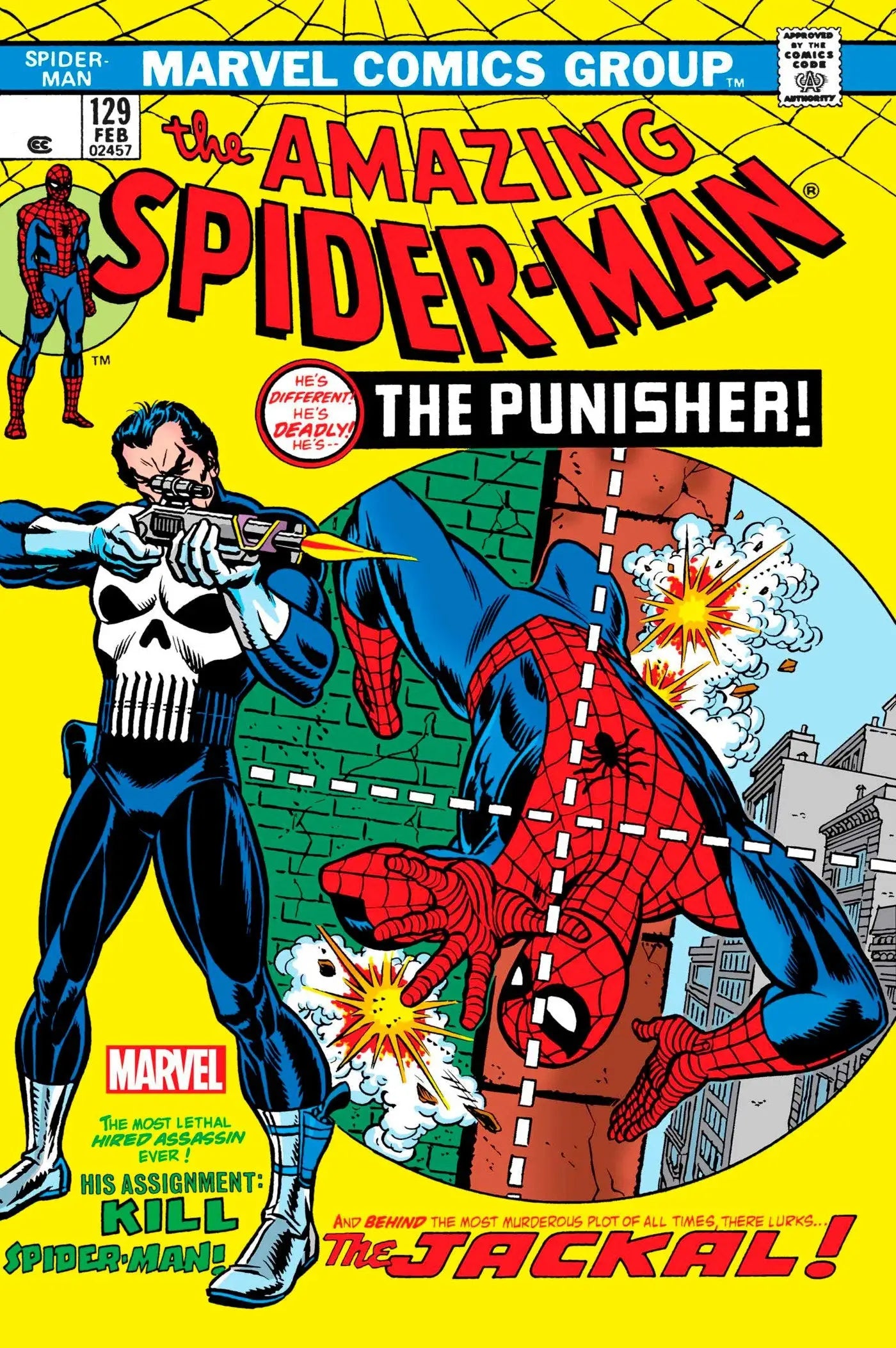 Comic book cover of Amazing Spider-Man facsimile edition featuring SPIDER-MAN and THE PUNISHER