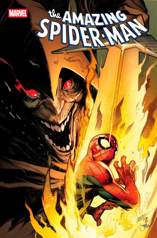 Comic book cover of Amazing Spider-Man featuring Norman Osborn and a monstrous figure