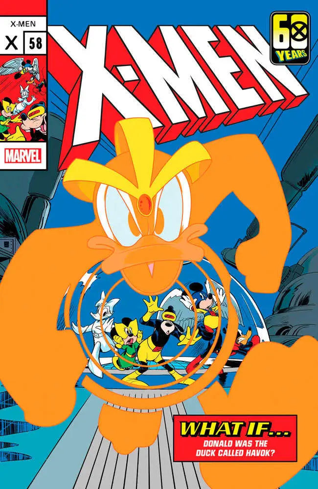 Orange X-Men comic cover with alien design for Amazing Spider-Man #49 variant, blood hunt