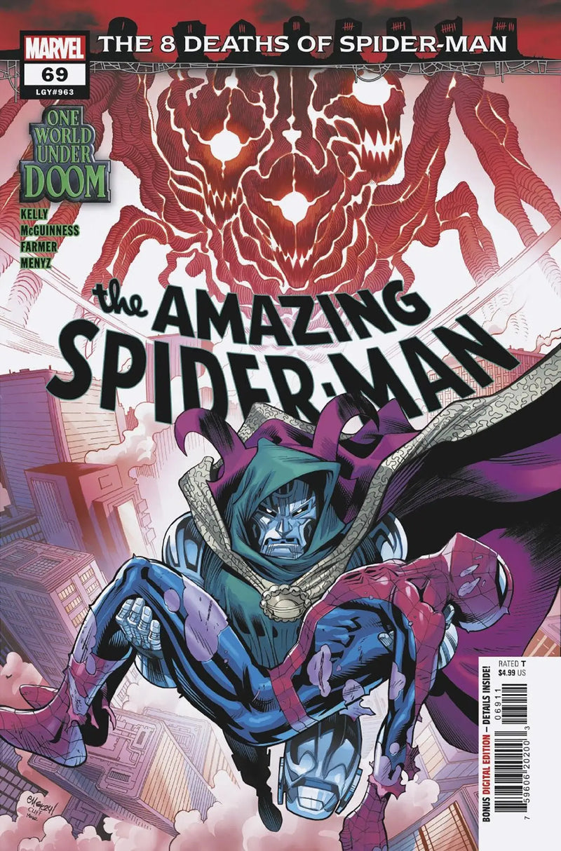 Comic book cover of Amazing Spider-Man #69 featuring Doctor Doom in excellent condition