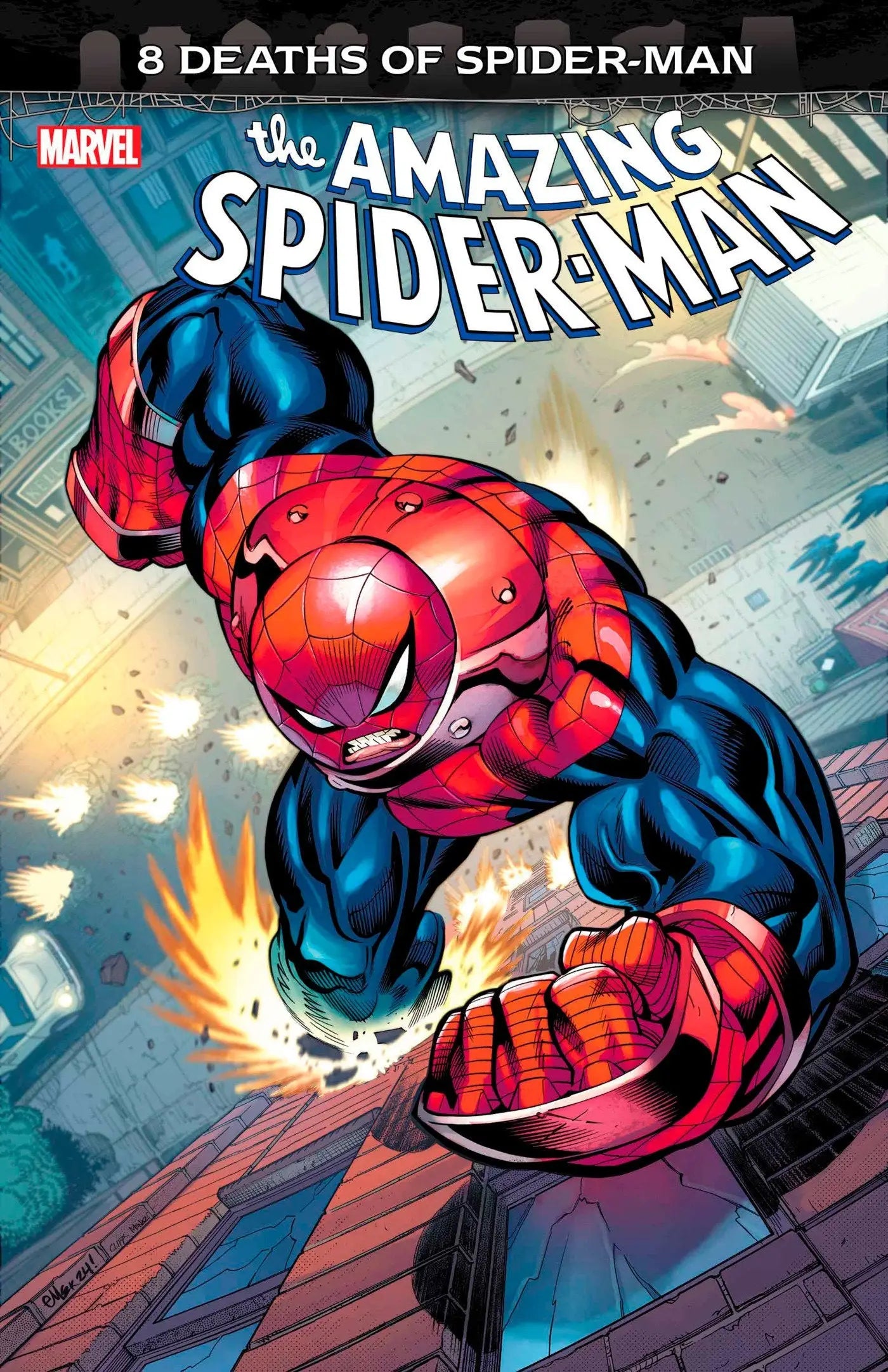 Armored Spider-Man comic book cover from Amazing Spider-Man #70 featuring Doom comic art