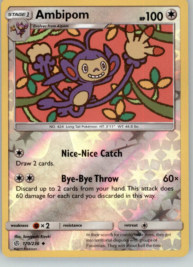 Ambipom - Cosmic Eclipse - 170/236 - Reverse Holo LP Pokemon - Pokémon Card Single