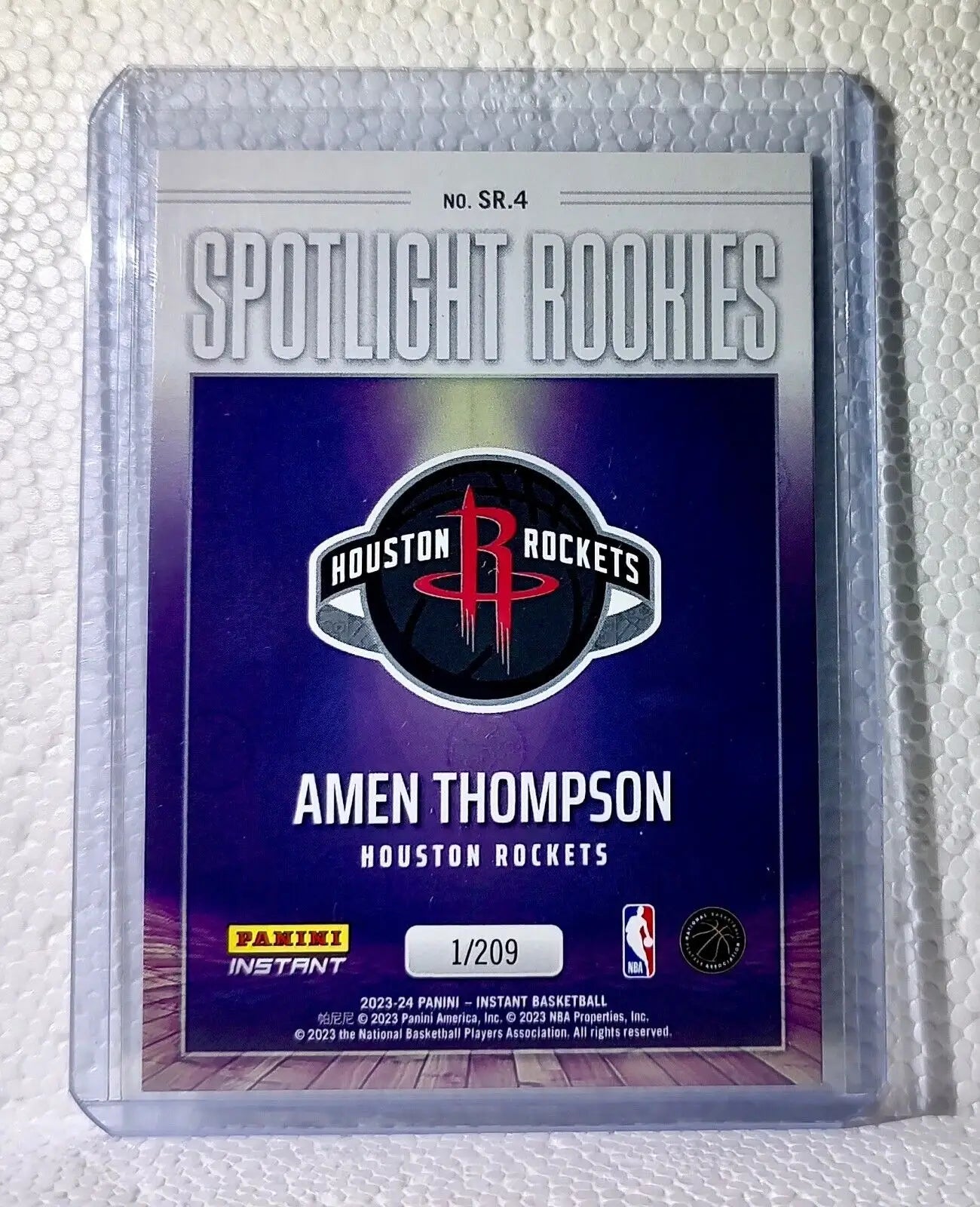 Amen Thompson 2023-24 Panini #4 NBA Spotlight Rookies Basketball Card 1/209 - Basketball Card Single