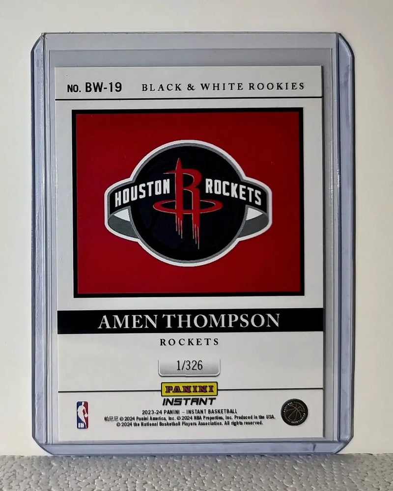 Amen Thompson 2023-24 Panini NBA #19 Black and White Rookies Card 1/326