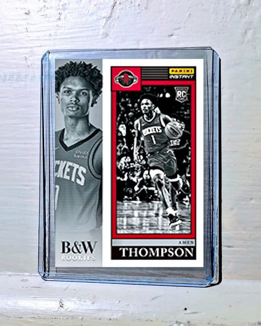 Amen Thompson 2023-24 Panini NBA #19 Black and White Rookies Card 1/326 - Basketball Card Single