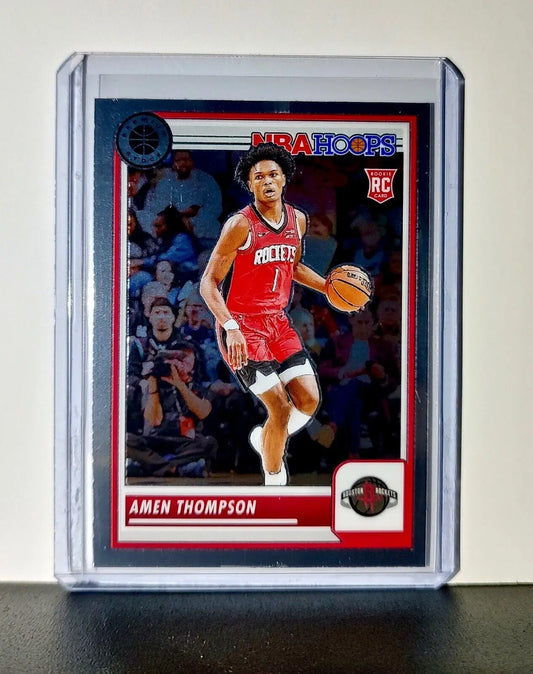 Amen Thompson 2023-24 Panini Premium Stock NBA Hoops #86 Rookie Card Rockets - Basketball Card Single