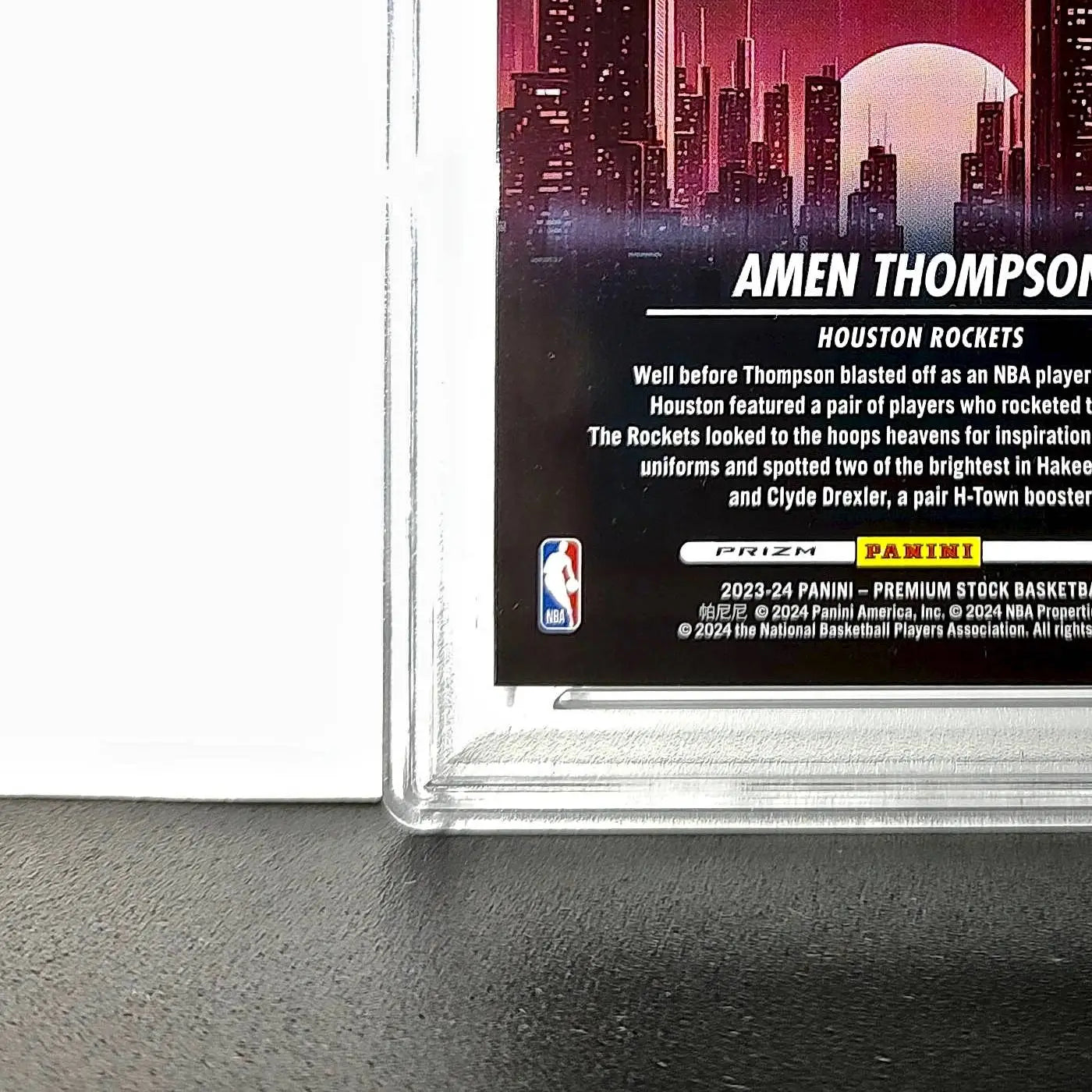 Amen Thompson 2023 Panini Hoops Premium City Edition #14 Disco Prizm PSA 9 Mint