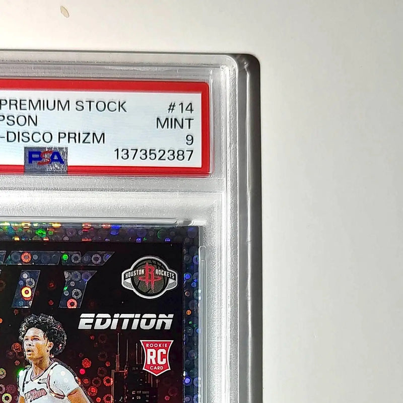 Amen Thompson 2023 Panini Hoops Premium City Edition #14 Disco Prizm PSA 9 Mint
