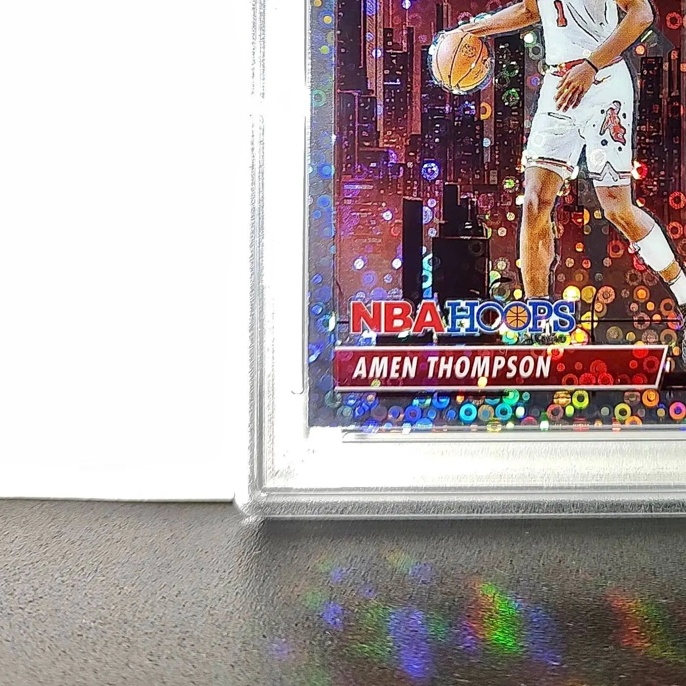 Amen Thompson 2023 Panini Hoops Premium City Edition #14 Disco Prizm PSA 9 Mint