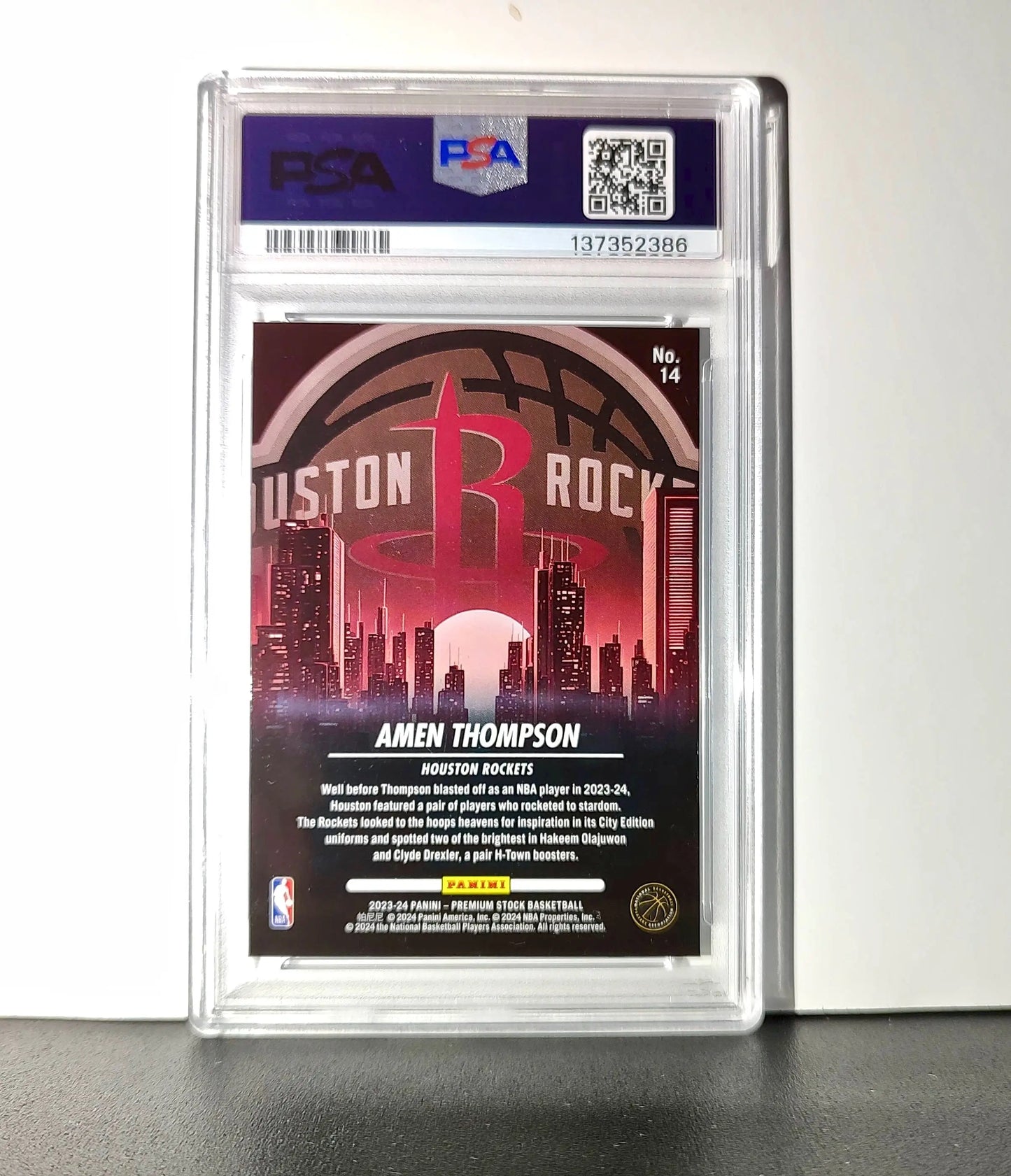 Amen Thompson 2023 Panini Hoops Premium City Edition #14 PSA 8 NM-MT