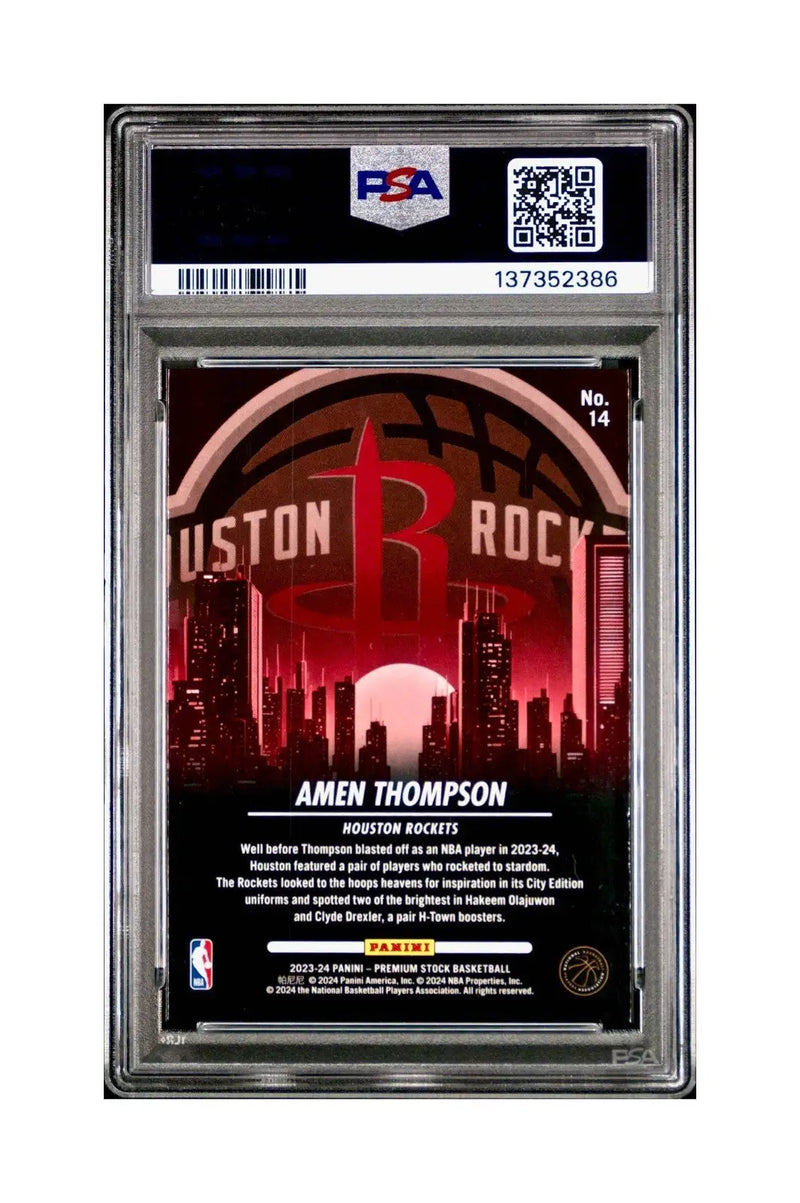 Amen Thompson 2023 Panini Hoops Premium City Edition #14 PSA 8 NM-MT