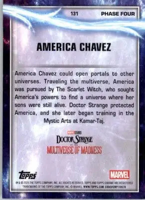 America Chavez - 2025 Topps Chrome Marvel Studios - #131 - Non_sport - Marvel Card Single