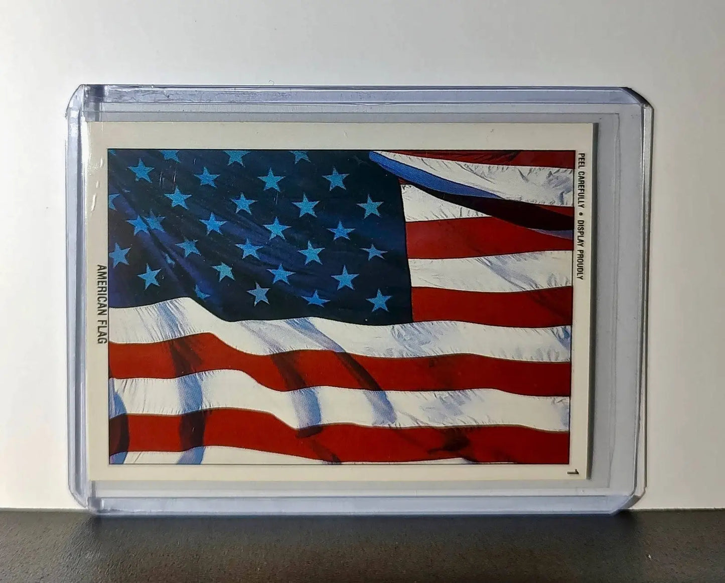 American Flag 1991 Topps Desert Storm #1 Sticker Card