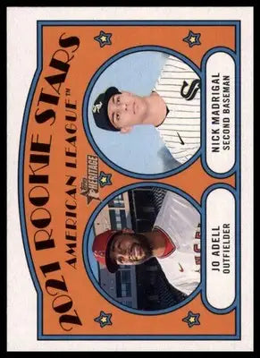 American League 2021 Rookie Stars (Jo Adell / Nick Madrigal) Topps Heritage #187 - Baseball Card Single