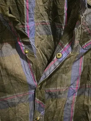 AMPLIFY Button Up Shirt Mens XXL Long Sleeve Snap Front Purple Blue Black Casual - Apparel