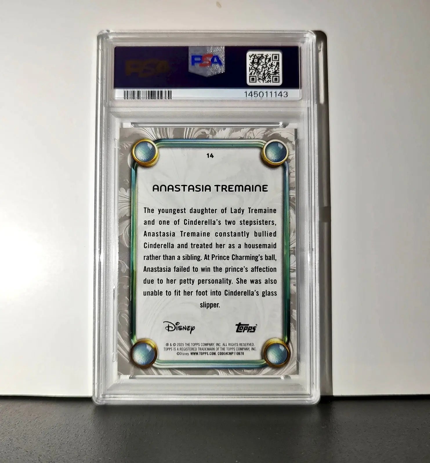 Anastasia Tremaine 2025 Topps Disney #14 Winter Variant Card Cinderella PSA 8 - Non-Sports Card Single