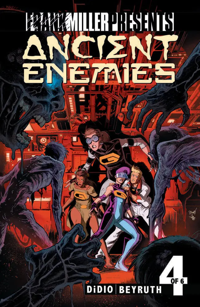 Comic book cover of Ancient Enemies #4 featuring action-packed superhero artwork