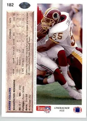 Andre Collins - 1992 Upper Deck - #182 - Football - Football Card Single