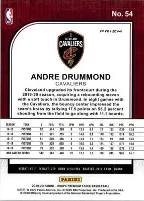 Andre Drummond - 2019-20 Hoops Premium Stock - #54 - Prizms Silver Basketball - Basketball Card Single