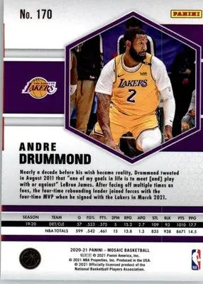 Andre Drummond - 2020-21 Panini Mosaic - #170 - Basketball - Basketball Card Single