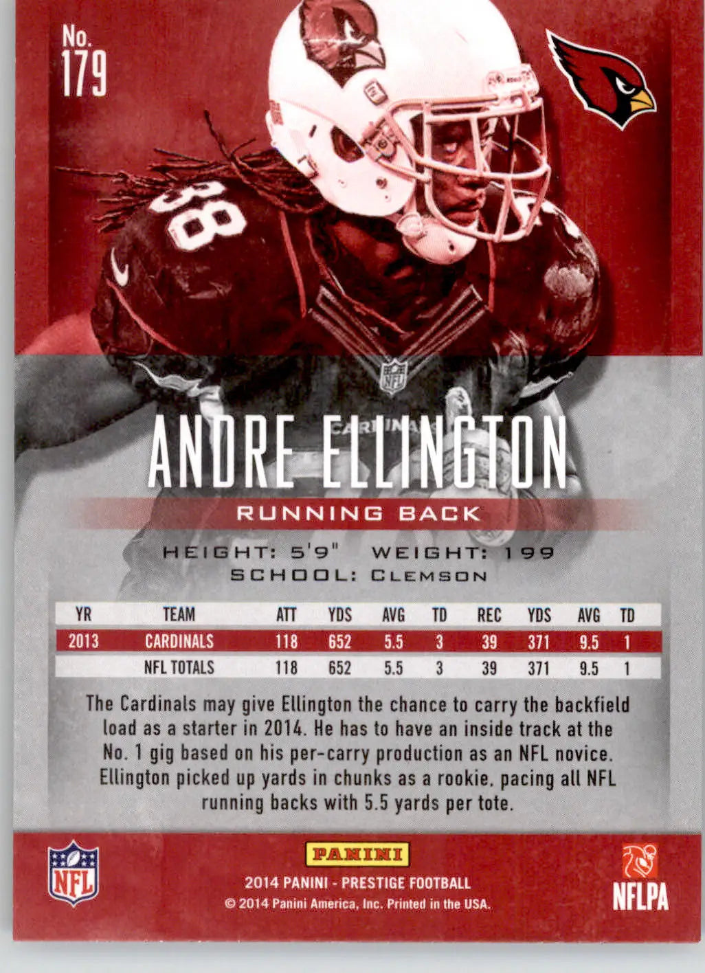 Andre Ellington - 2014 Panini Prestige - #179 - Football
