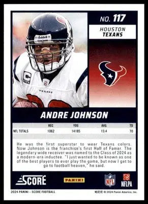 Andre Johnson 2024 Score #117 Houston Texans - Football Card Single