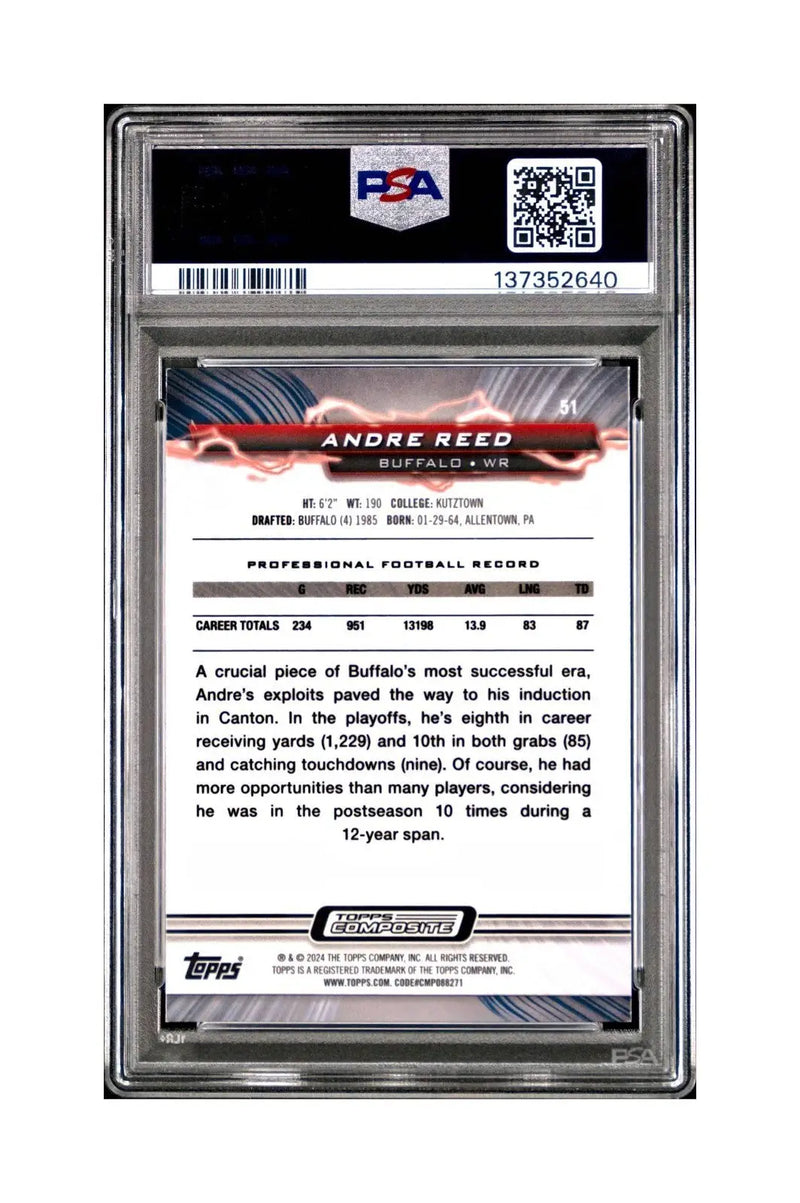 Andre Reed 2023 Topps 061/225 Resurgence #51 Navy Surge PSA 9 Mint