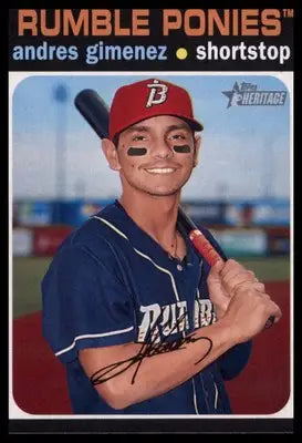 Andres Gimenez 2020 Topps Heritage Minor League #57 Binghamton Rumble Ponies - Baseball Card Single