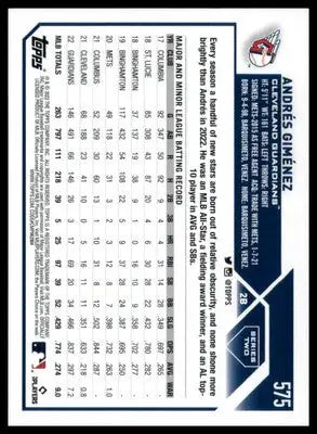 Andrés Giménez 2023 Topps #575 Cleveland Guardians - Baseball Card Single