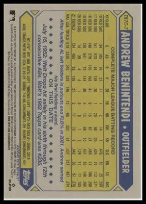 Andrew Benintendi 2022 Topps Update 1987 Anniversary Chrome #T87C-7 KC Royals - Baseball Card Single