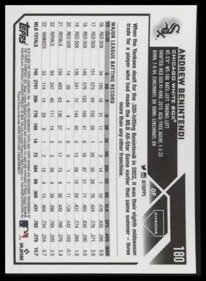 Andrew Benintendi 2023 Topps Chrome Pink Refractors #180 Chicago White Sox