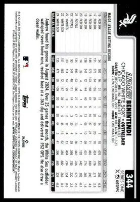 Andrew Benintendi 2025 Topps #344 Chicago White Sox - Baseball Card Single