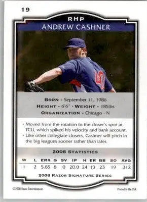Andrew Cashner - 2008 Razor Signature Series - #19 - AUTO Baseball - Baseball Card Single