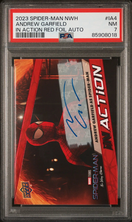Andrew Garfield 2023 Spider-Man No Way Home Red Foil Auto PSA 7 Auto 10 - Marvel Card Single