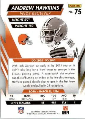 Andrew Hawkins - 2014 Panini Absolute - #75 - Retail Football - Football Card Single
