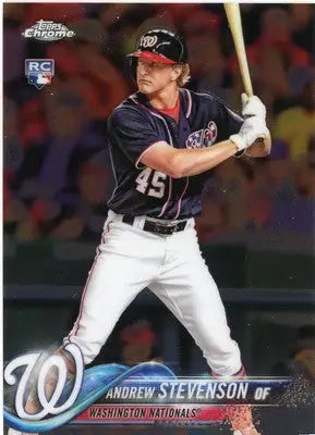 Andrew Stevenson Rookie 2018 Topps Chrome #198 Washington Nationals - Baseball Card Single