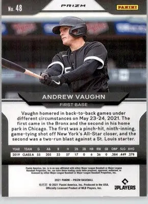 Andrew Vaughn - 2021 Panini Prizm - #48 - Red/White/Blue Prizm Baseball - Baseball Card Single